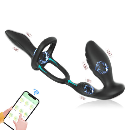 App Remote Control 3-point Stimulating Anal Vibrator-EROSREALM