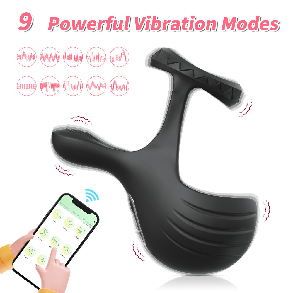 App Remote Control Vibrating Testicle Massager & Penis Ring-EROSREALM