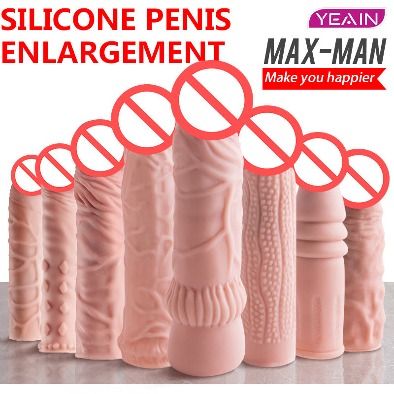 Silicone Extension Penis Sleeve Set Male Wolf Teeth Cover-EROSREALM