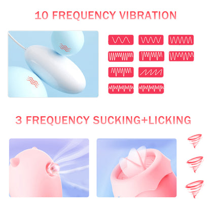 3 In 1 Sucking Tongue Licking Vibrator Invisible Egg-EROSREALM