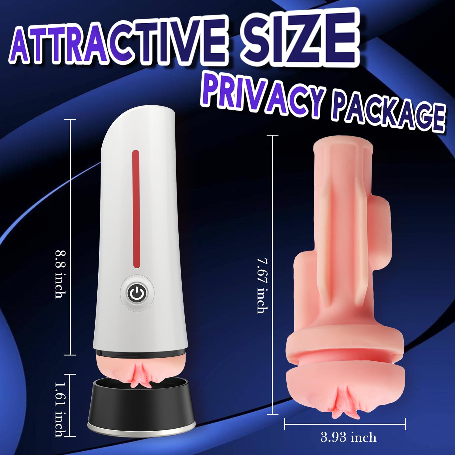 2 Vibrating Motor 7.6 Depth Sleeve Male Penis Stroker-EROSREALM