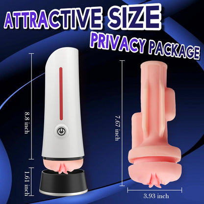 2 Vibrating Motor 7.6 Depth Sleeve Male Penis Stroker-EROSREALM