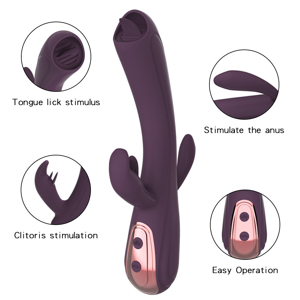 Double Tongue Vibrating G-spot Vibrators-EROSREALM