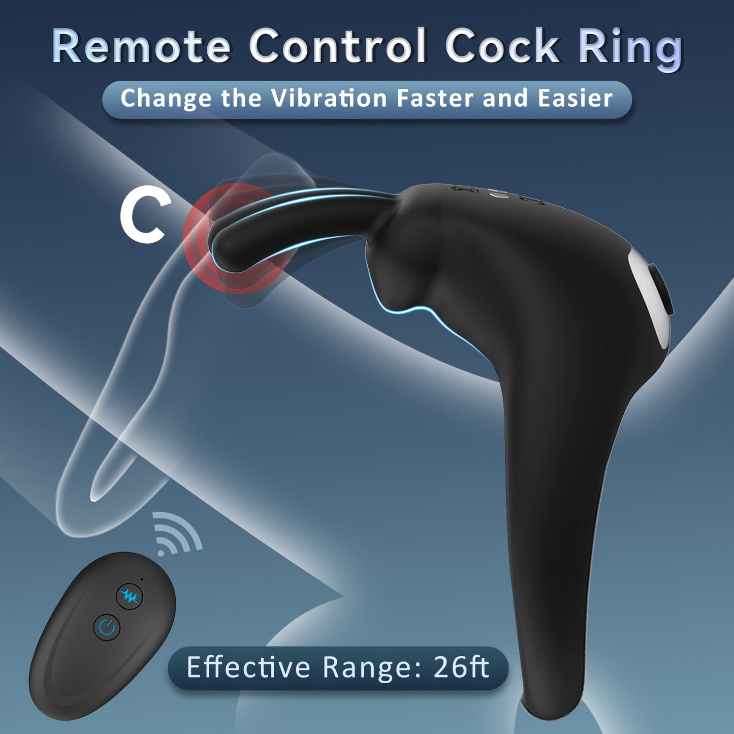 Wireless Remote Control Vibration Rabbit Penis Ring-EROSREALM