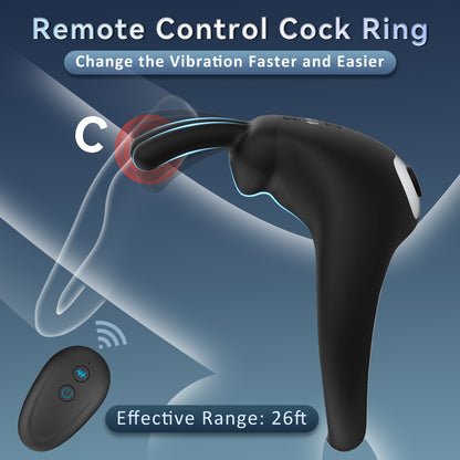 Wireless Remote Control Vibration Rabbit Penis Ring-EROSREALM