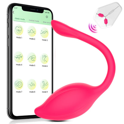 App & Wireless Remote 9 Frequncy Strong Shock Panty Vibrator-EROSREALM