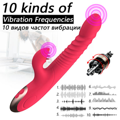 Heating Dildo Vibrator 10 Modes G Spot Vagina Massager-EROSREALM