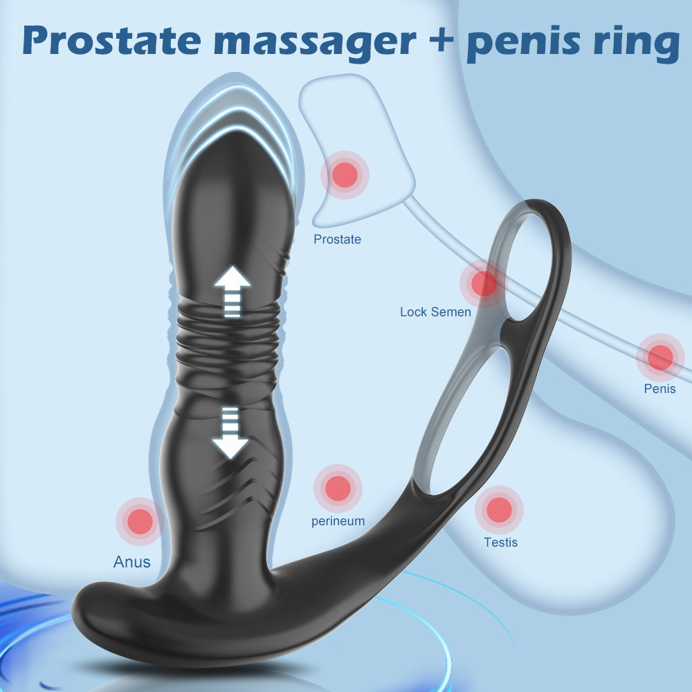 App Remote Control Thrusting Vibrating Prostate Massager-EROSREALM