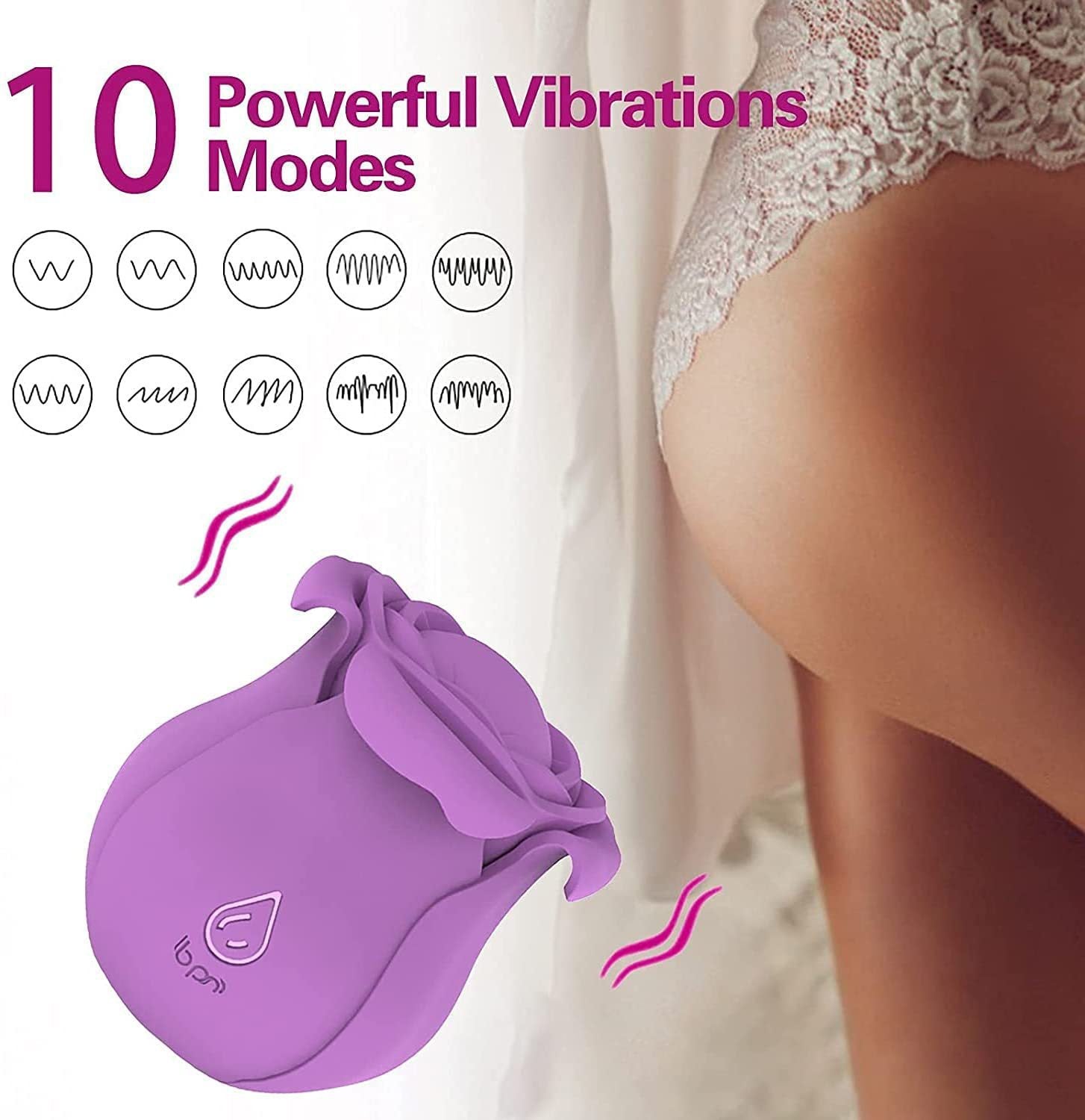 Rose Vibrator with 10 Modes of Tapping-EROSREALM