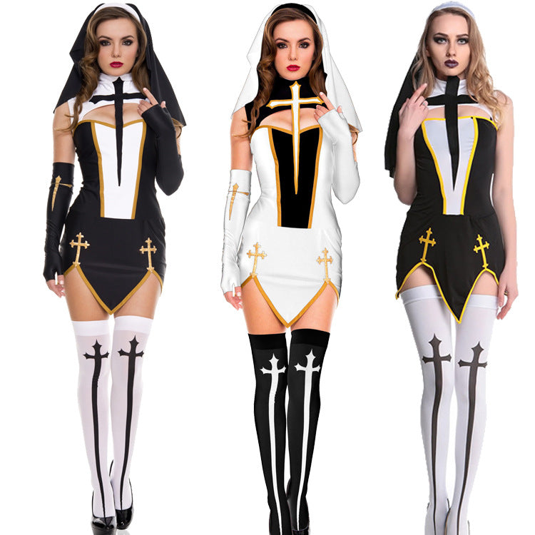 Nun Sexy Underwear Halloween Cosplay Performance Clothes-EROSREALM