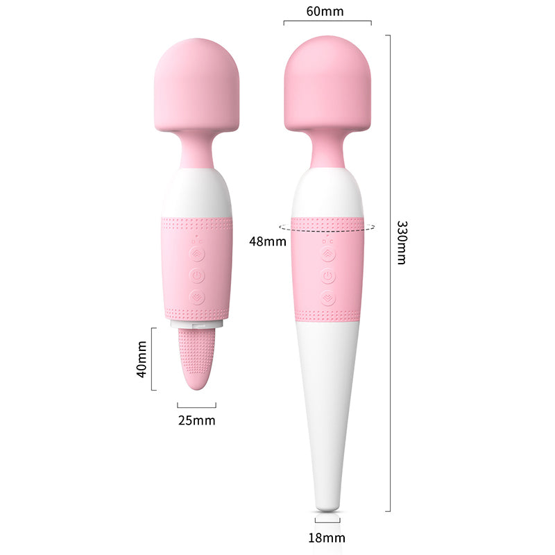 Vibrator Magic Wand Body Massager with Soft Tongue Licking-EROSREALM