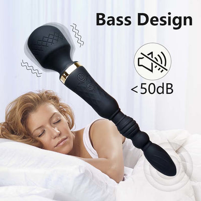 Double Head Wand Vibrator With Anal Plug-EROSREALM