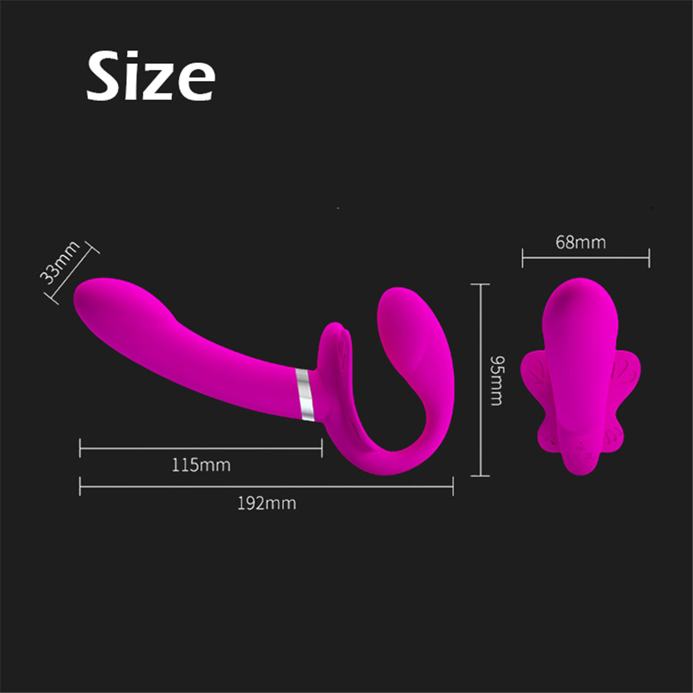 12 Speed Vibrating Strapless Strap-on Dildos Vibrators For Women-EROSREALM