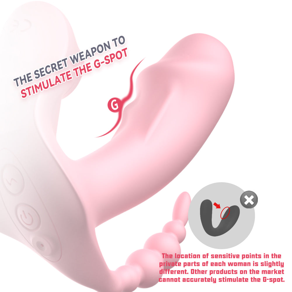 3 In 1 Clitoris Sucking Rotating Beads Dildo Wireless Remote Control Vibrator For Women-EROSREALM