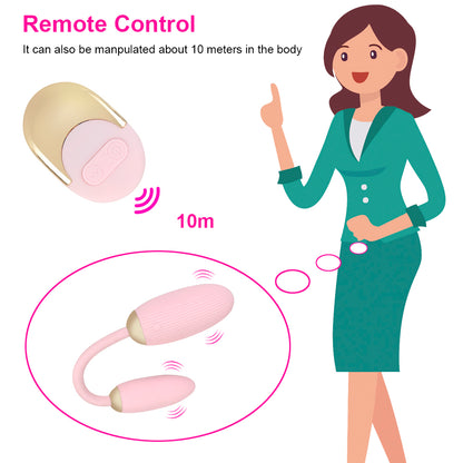 Double Head 10 Frequency Vibrating Eggs With Remote Control-EROSREALM