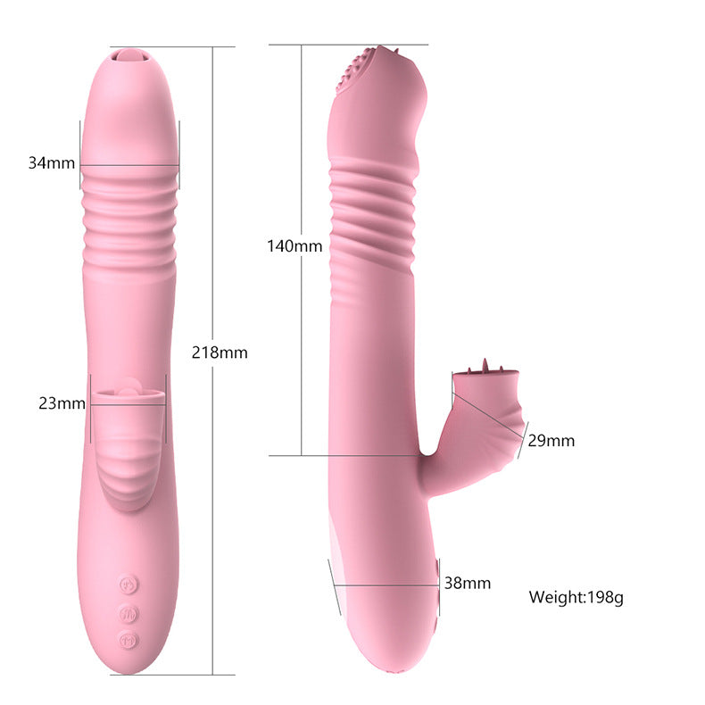 3-in-1 Heated Tongue-licking & Thrusting G-spot Vibrator-EROSREALM