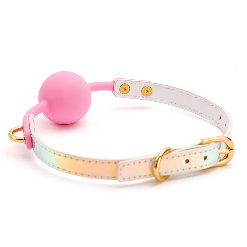 Puppy Love Silicone Gag Ball with Psychedelic Gradient Print Strap-EROSREALM