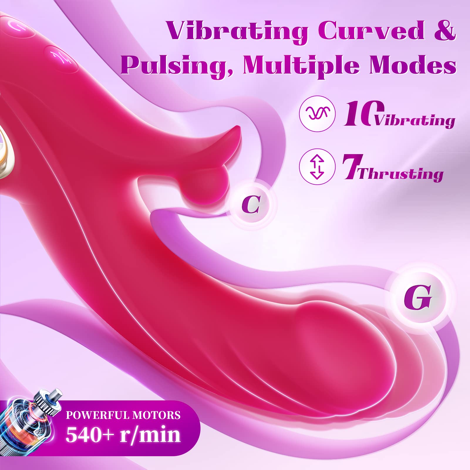 10 Vibrating & 7 Thrust Modes G-spot Vibrator-EROSREALM