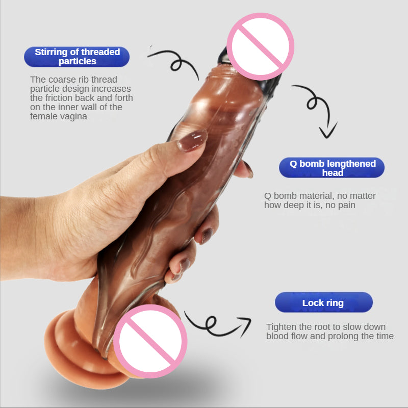 Penis Ring Penise Enlargement Sleeve Reusable Cock Sleeve-EROSREALM