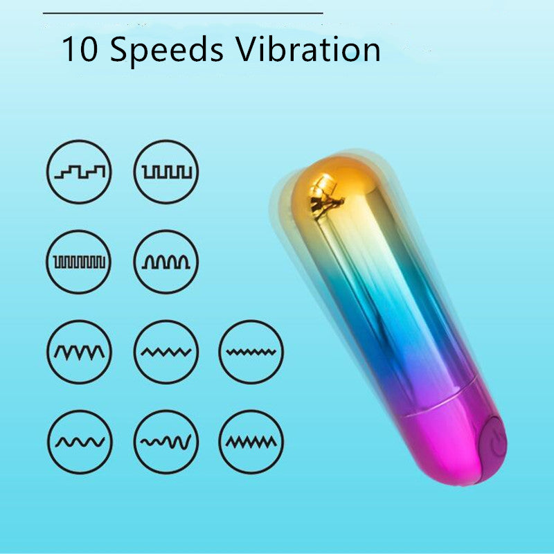 10 Frequency Mini Bullet Rainbow Bullet Vibrator Clitoral Stimulator-EROSREALM