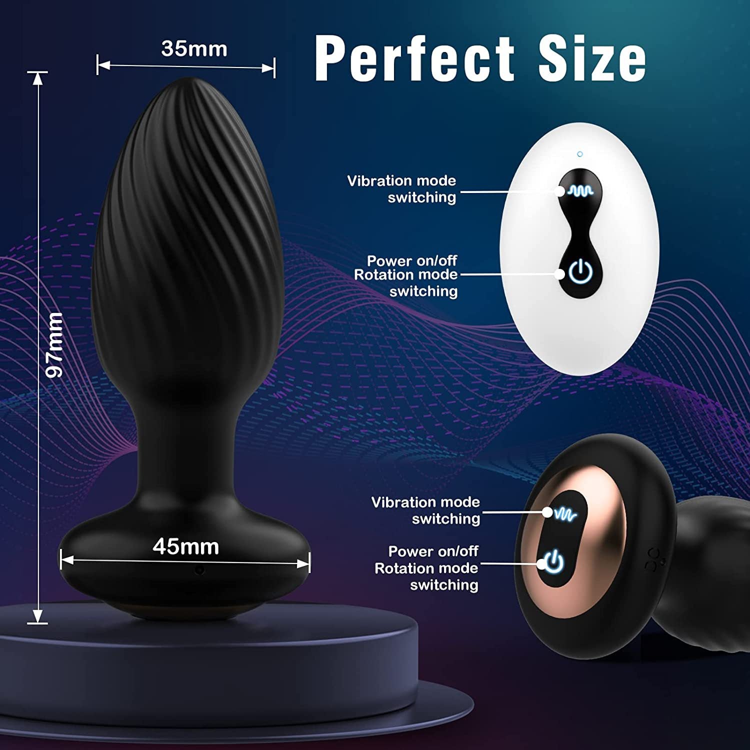 Noah - Wireless Remote Control Rotating & Vibrating Male Prostate Massager-EROSREALM