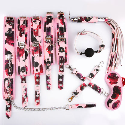 Flowers Allure 8 PCS Bondage Kit in Pink-EROSREALM