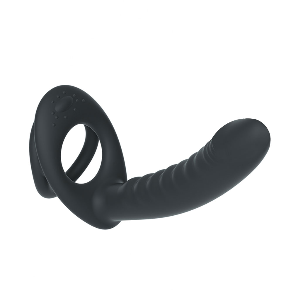 Dual Cock Rings with Anal Beads/Dildo For Couples-EROSREALM