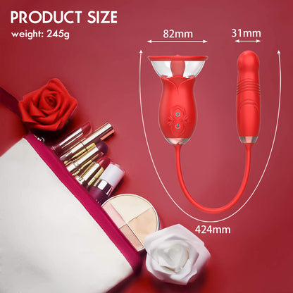 Rose Tongue Extender Vibrating Body Pump-EROSREALM