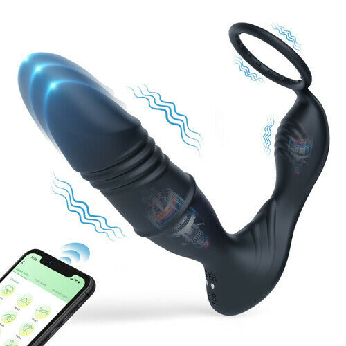 Blockbuster Remote Control Vibrating Telescopic Prostate Massager-EROSREALM