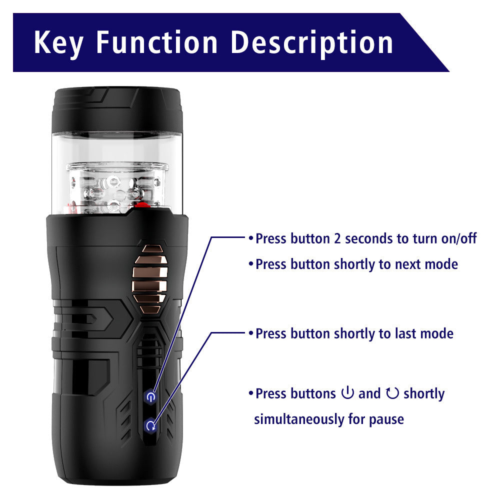 Automatic 7 Thrusting Rotating Modes Male Stroker Masturbators With Suction Base-EROSREALM