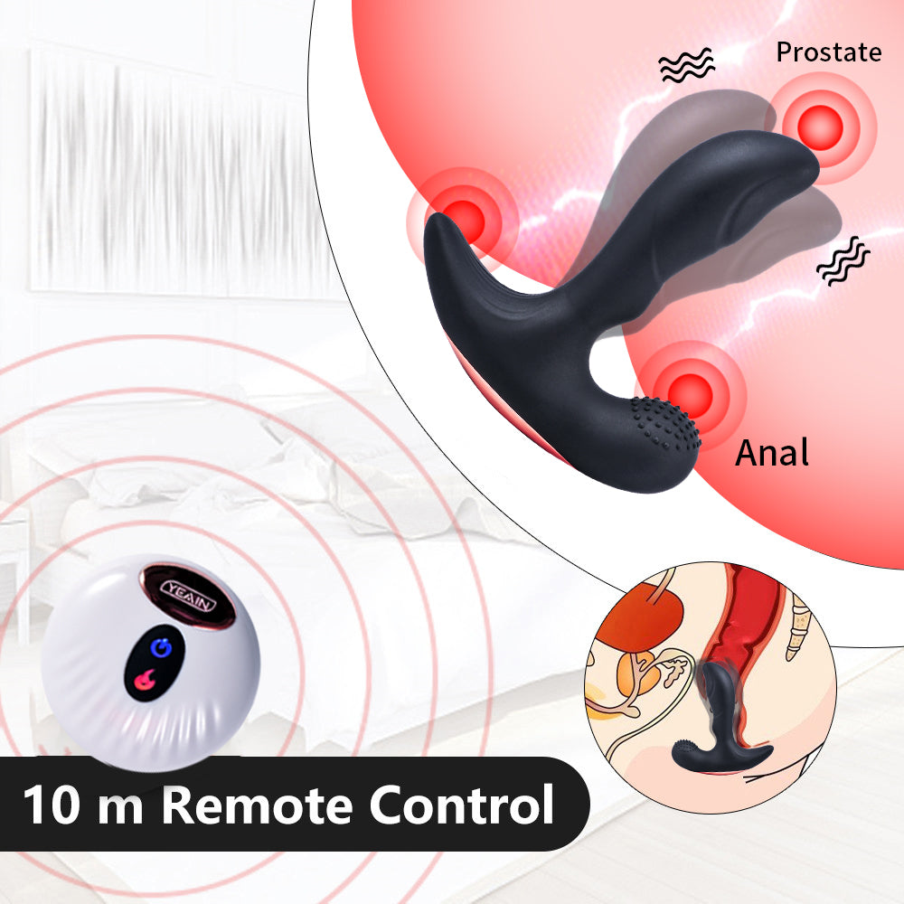 Adam - Wireless Remote Control Heating Double-vibration Prostate Massager-EROSREALM