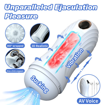 The Fleshy Pro 2.0 Suction Vibration Voice Male Masturbation Cup-EROSREALM