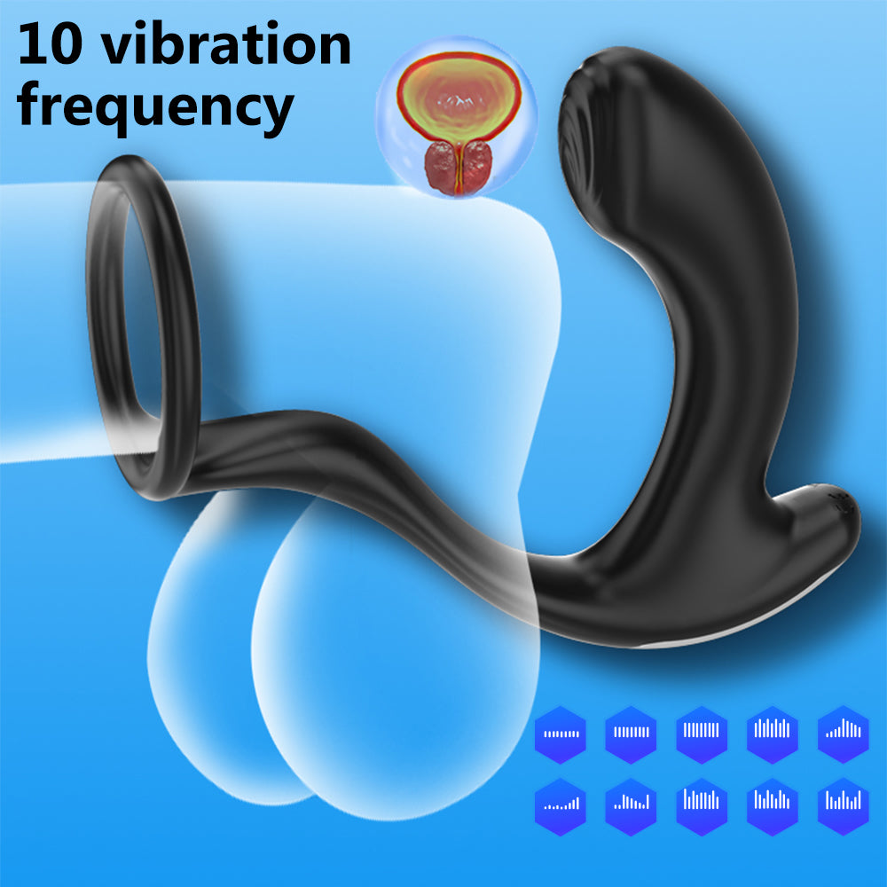 Greedy Finger Male Vibrating Clip Prostate Massager With Cock Ring-EROSREALM