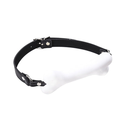 Silicone Bone Mouth Gag In White-EROSREALM