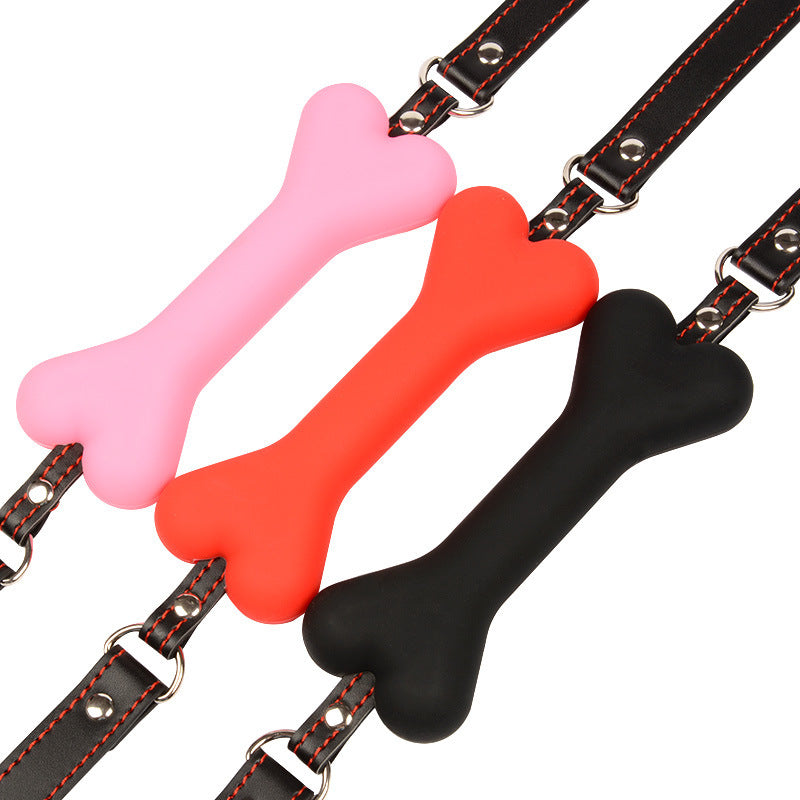 BDSM Silicone Dog Bone Mouth Stopper Bone Gag Sex Paly Toy-EROSREALM