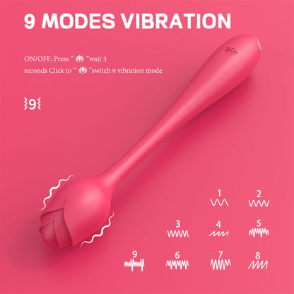 Rose Wand Massager. 2 in 1 Rose Toy for Clitoral & G-spot Stimulation-EROSREALM