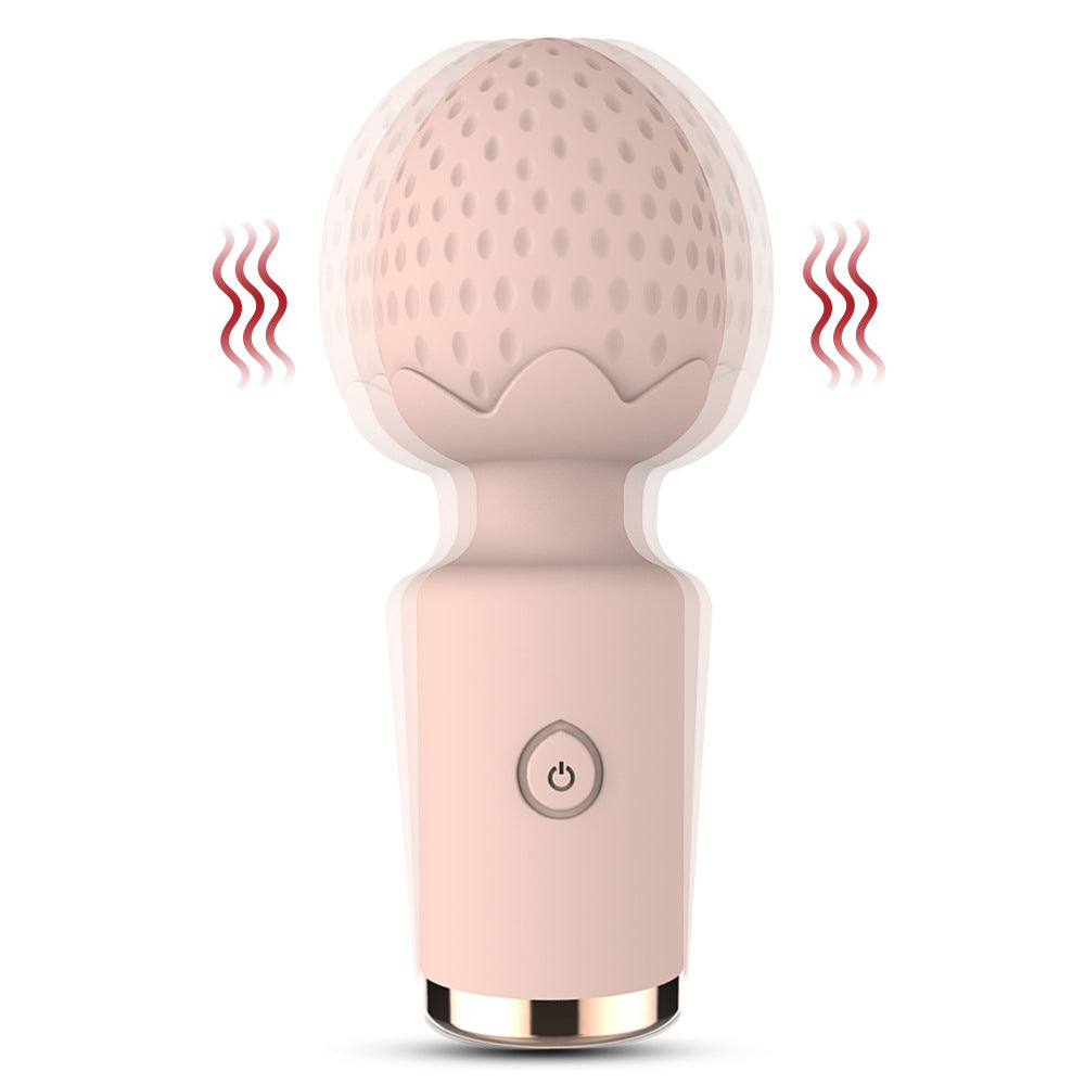 Strawberry 10-frequency Vibrator Mini Massage Wand-EROSREALM