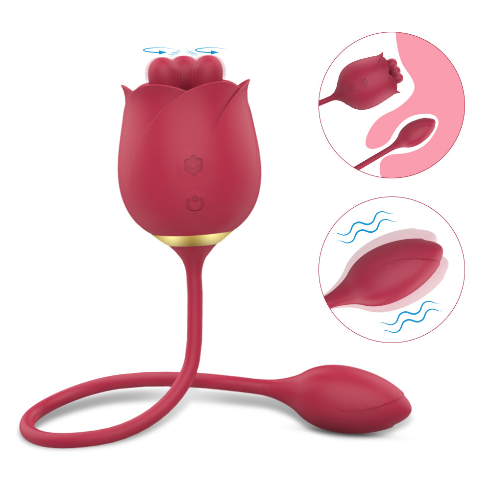 2 In 1 Rose Toy With Bullet Vibrator-EROSREALM