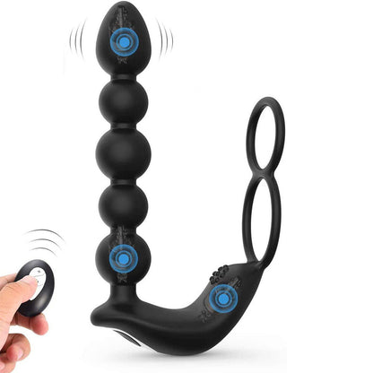 Butt Plug Anal Sex Toys with Penis Ring Prostate Massager-EROSREALM