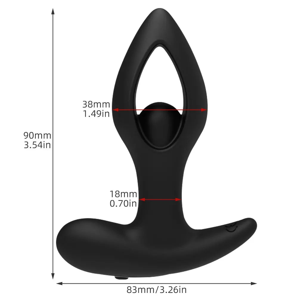 Hollow Heart Shaped Vestibular Vibration Anal Plug Butt Vibrator-EROSREALM