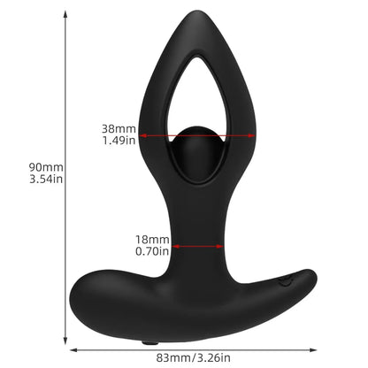 Hollow Heart Shaped Vestibular Vibration Anal Plug Butt Vibrator-EROSREALM