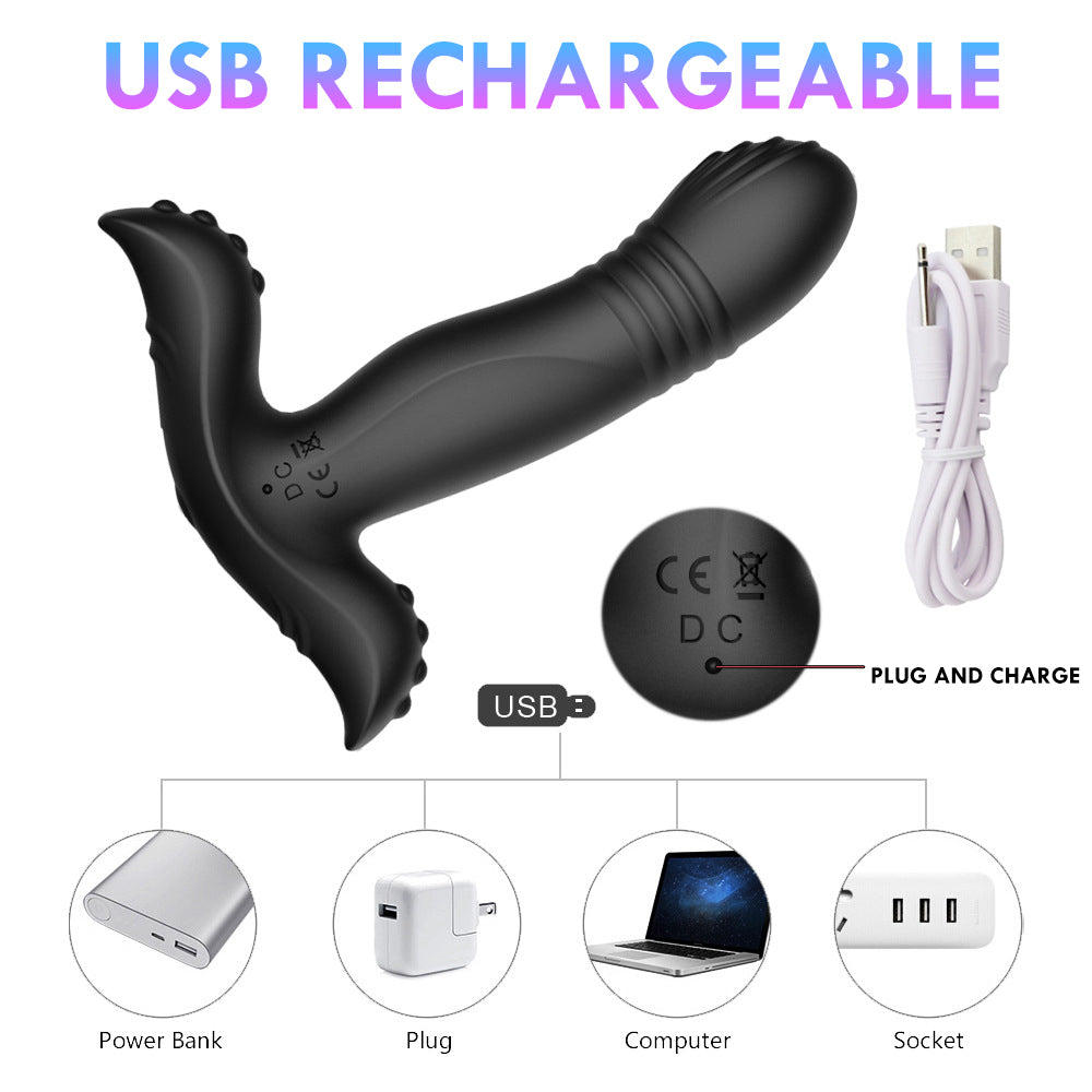 Edward - Wireless Remote Control Telescopic Vibrating Prostate Massager-EROSREALM