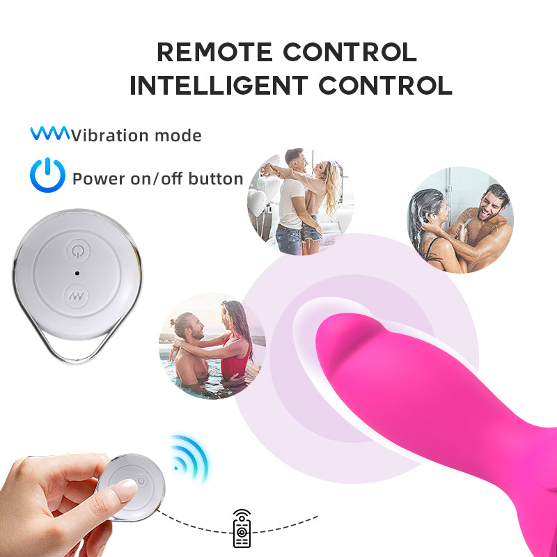 Wireless Remote Control Silicone Rose Vibrator-EROSREALM