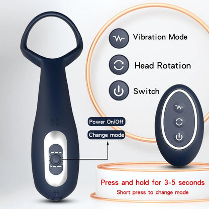 Wireless Remote Control 360° Rotating Vibrating Prostate Massager-EROSREALM