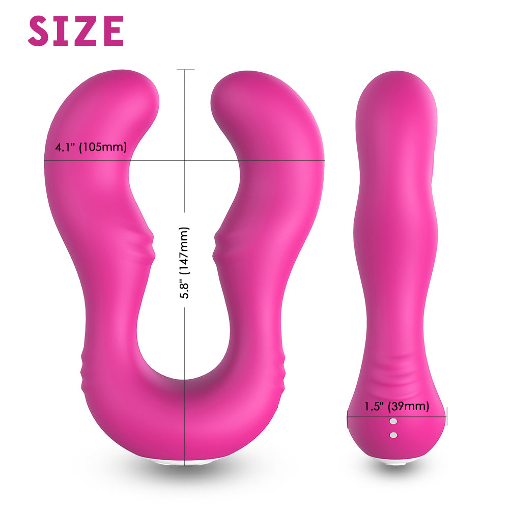 Double Head Vibrator Couple Resonator With Remote Control-EROSREALM