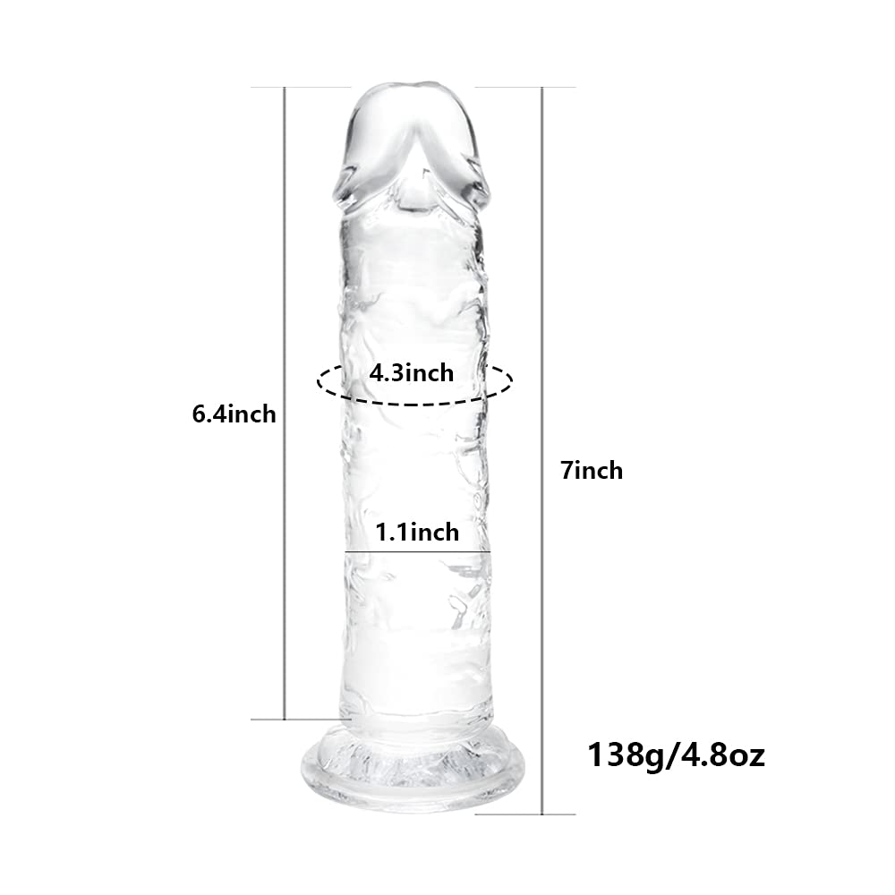 7 Inch Realistic Transparent Dildo Without Testicles-EROSREALM