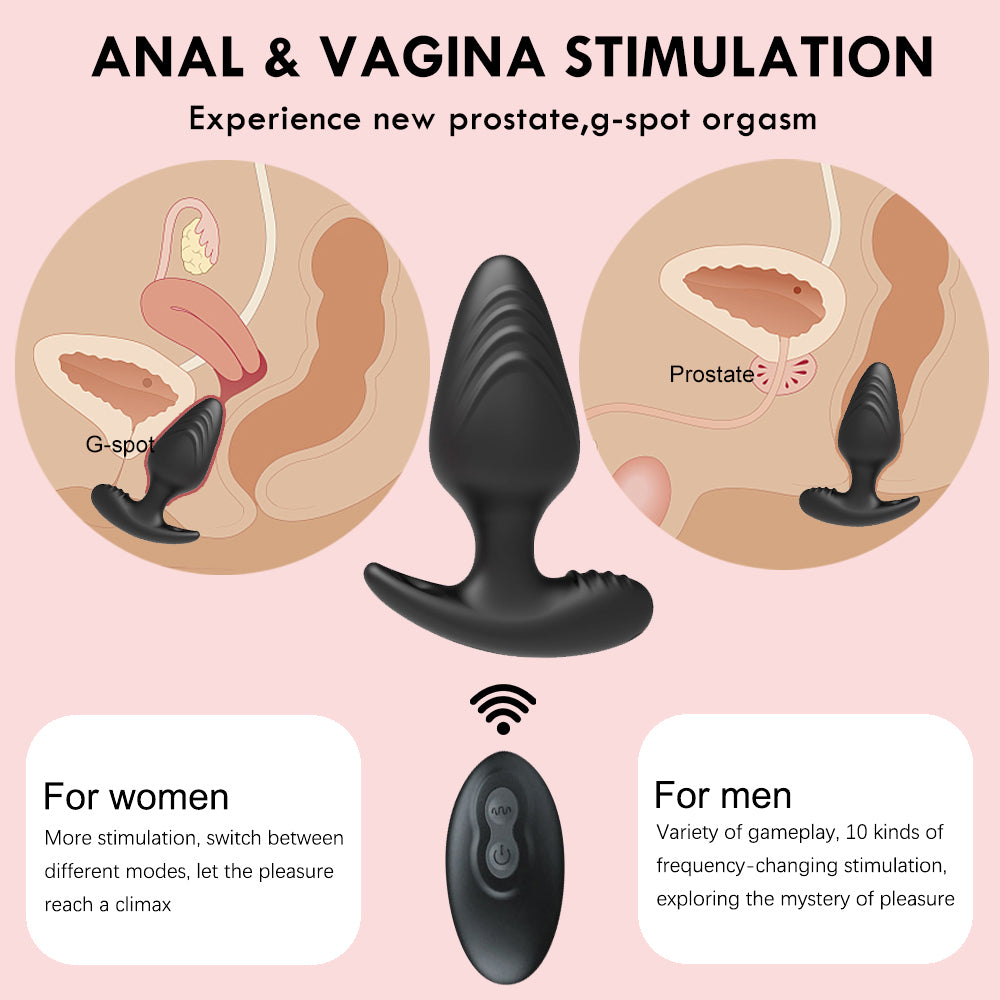 Anal Vibrators Wireless Remote Control Dildo Butt Plug For Adults-EROSREALM