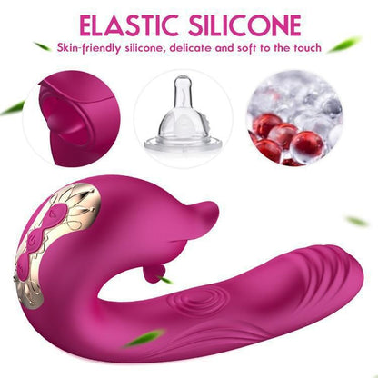 OULISHA 3in1 Tongue Licking Flapping G Spot Clit Vibrator-EROSREALM