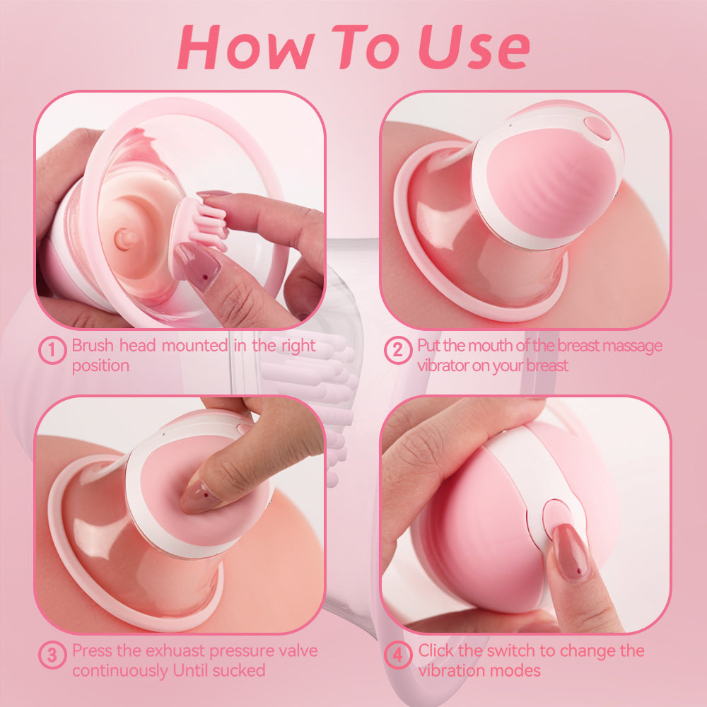 Sucking Rotating Vibrating Nipple Breast Massager Pump-EROSREALM