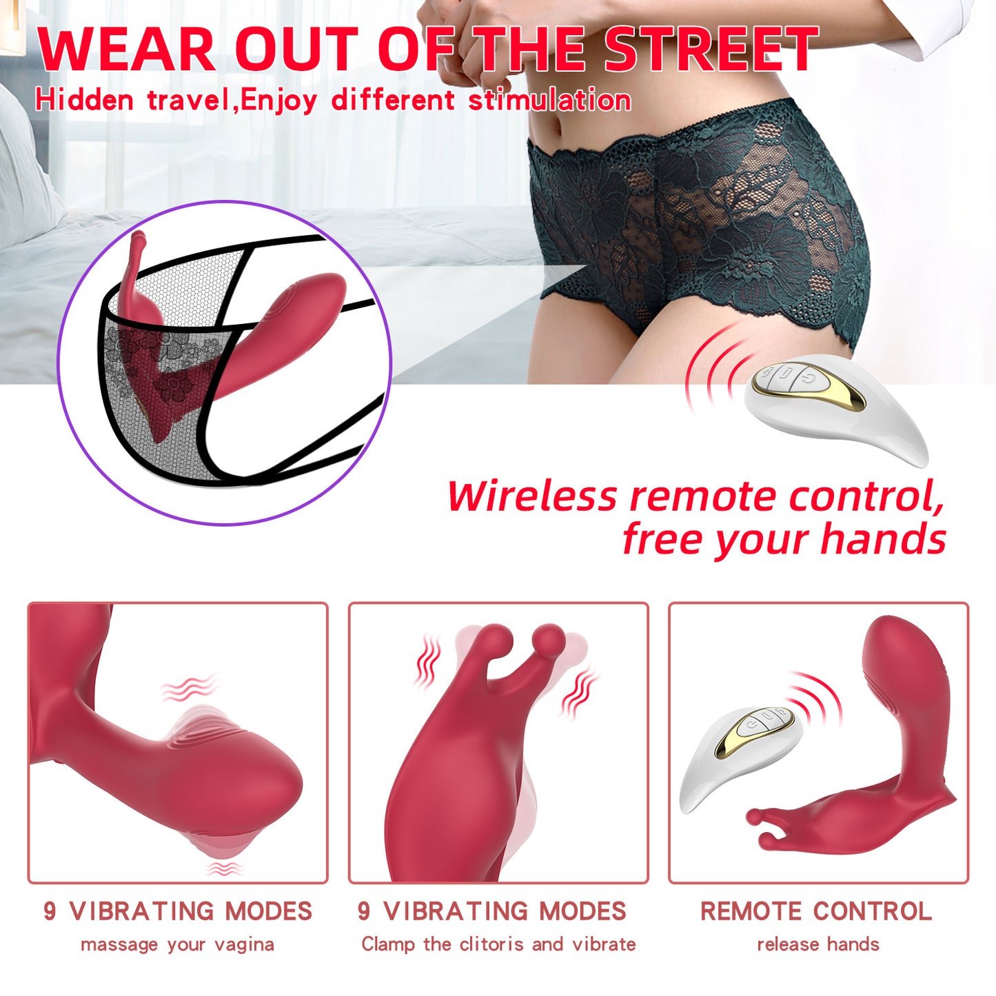 Wearable Vibrators With Remote Control Clitoral G-spot Stimulation Panty Vibrator-EROSREALM